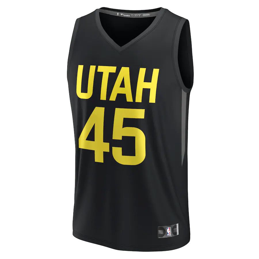 Men Utah Jazz #45 Donovan Mitchell Fanatics Branded Black Statement Edition 2022-23 Fast Break Replica Player NBA Jersey->utah jazz->NBA Jersey